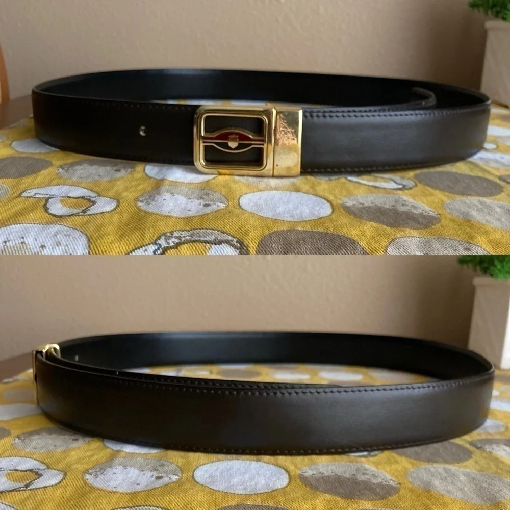 Vintage look black and dark brown reversible made in Italy men’s belt